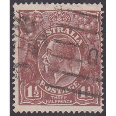 Australian    King George V   1½d Penny Half Pence Brown   Single Crown WMK  Plate Variety 8L35